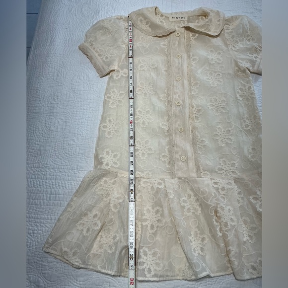 NWOT Elegant Lace Embroidered Cream Dress - Picture 7 of 11